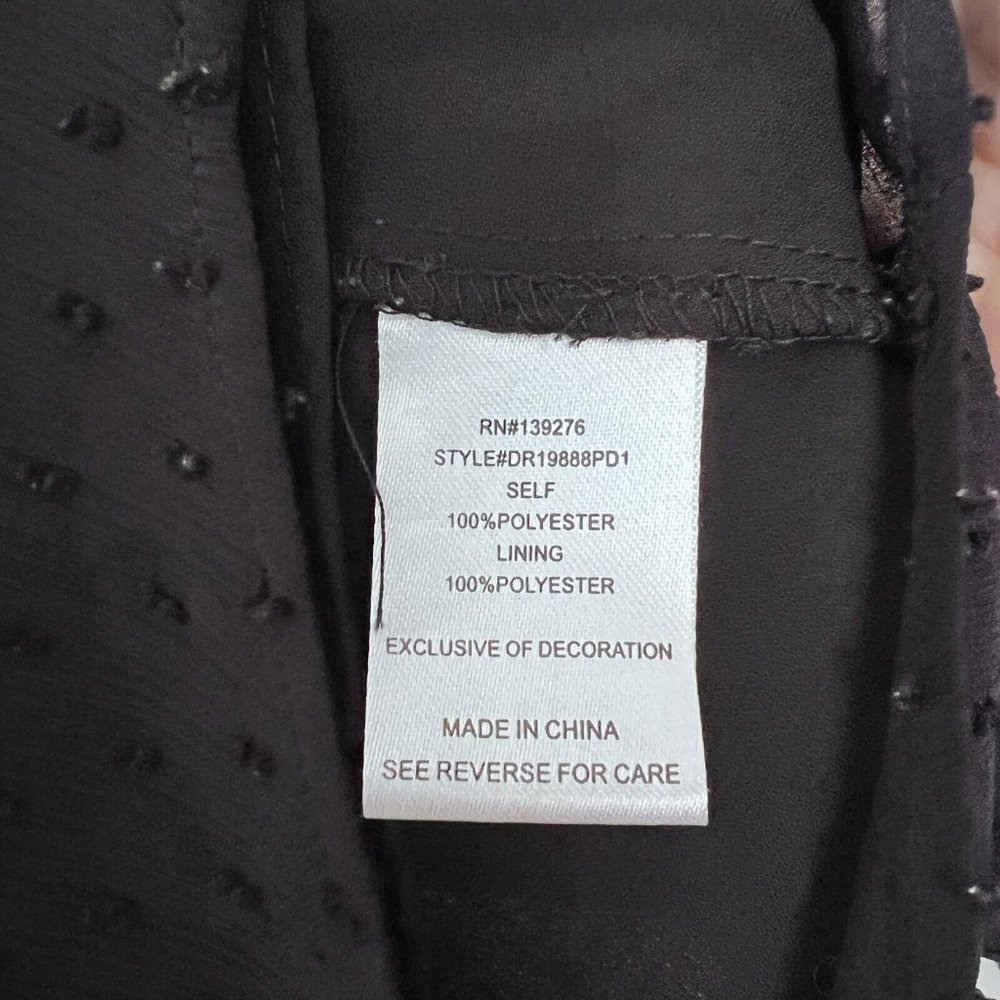 Anthropologie DR2 Size S Blouse Black Sheer Lined Swiss Dots - Picture 8 of 8